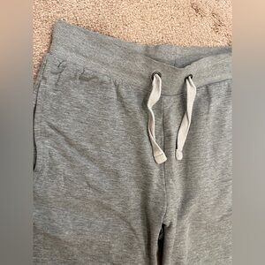 Gray joggers with adjustable waist